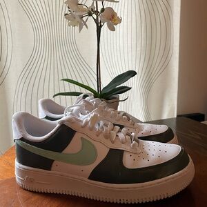 CUSTOM Nike Sage and Forest Green Air Force 1 Shoes